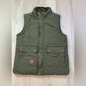 Flygo Men's Winter Warm Outdoor Padded Puffer Vest Thick Large, Army Green